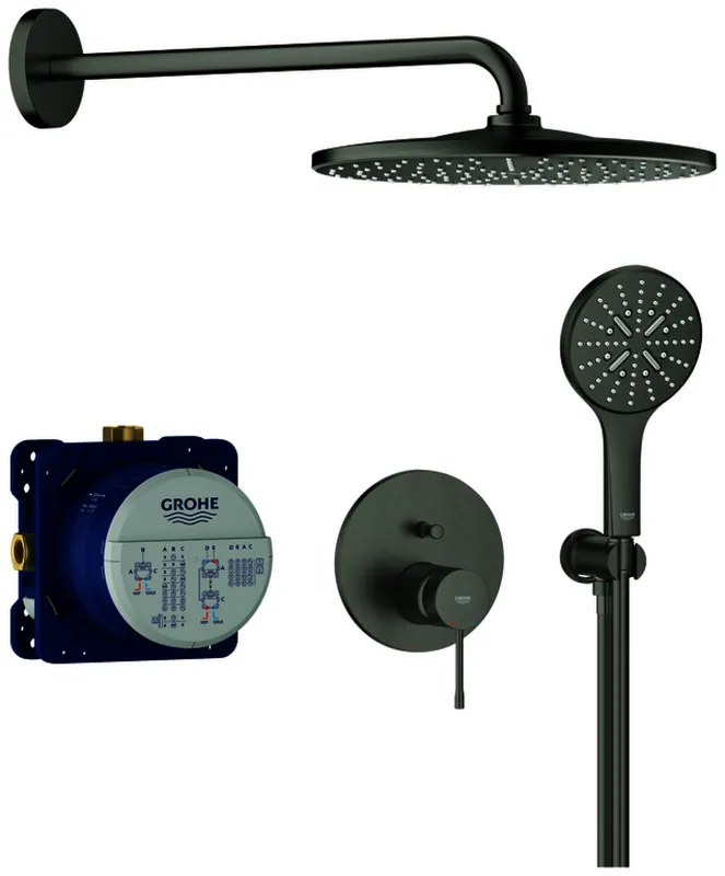 GROHE UP-Duschsystem Essence 25287 2 WU KB RSH Mono 310 hard graphite gebürstet