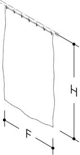 HEWI Duschvorhang Dekor uni wollweiß, Polyester, B:2500mm H:2000mm