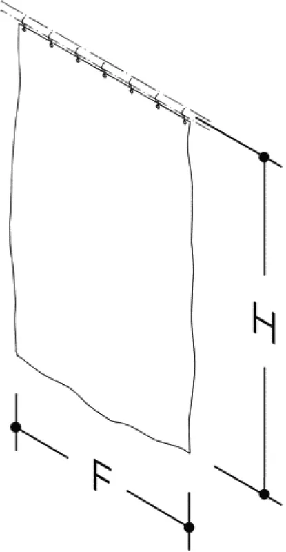 HEWI Duschvorhang Dekor uni wollweiß, Polyester, B:1400mm H:2000mm
