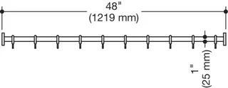 HEWI Vorhangstange, D25 mm, L=1219mm, Schliff – Bild 3