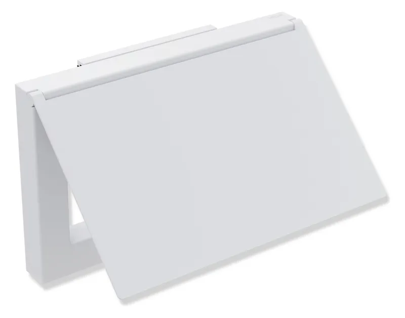 HEWI WC-Papierhalter Sys 900 Q, m. Deckel, plvb weiß tiefmatt