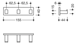 HEWI Hakenleiste Sys 900 Q, chrom, 3 Haken – Bild 2