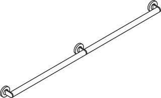 HEWI Haltegriff m.Stütze, d:32, L=1220mm plvb schw tiefmatt – Bild 3