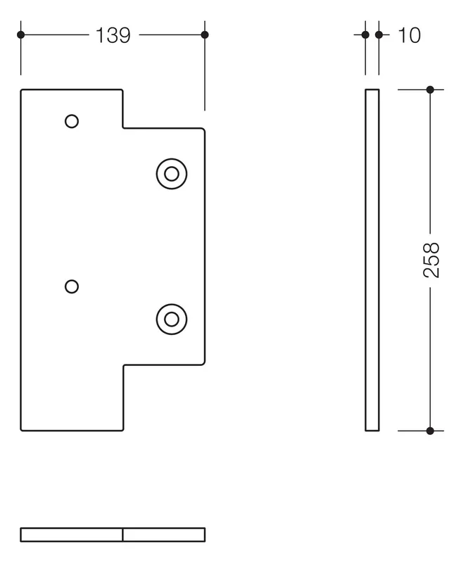 HEWI Montageplatte S50 für SK-Griff 801/805C/900(B), rechts