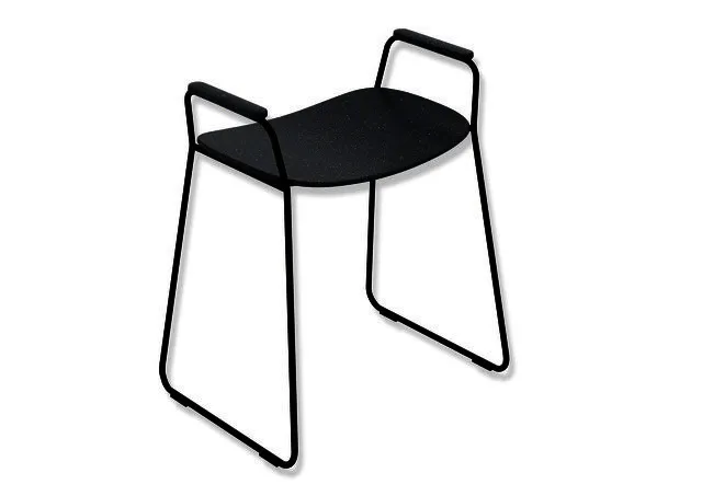 HEWI Duschhocker, H:626mm, B:536mm, Gestell plb, Kst. PIR schw tiefmt-d-grau