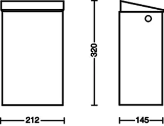 CWS Abfallbehälter, Edelstahl, 6 l HxBxT 320x212x164 mm – Bild 2