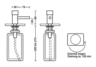 CWS Seifenspender für Waschtisch-Einbau inkl. Komfortpaket, Edelstahl, verchr. – Bild 2