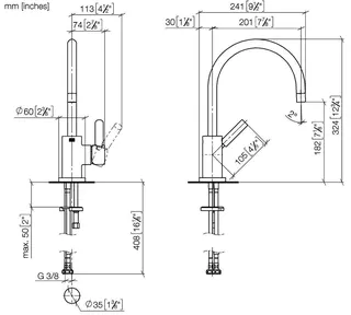 Dornbracht Einhebelmischer TARA 33800888 Platin – Bild 3