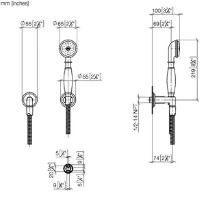 Dornbracht Schlauchbrausegarnitur mit Einzelrosetten MADISON 27803361 Chrom – Bild 3