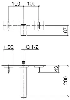 Dornbracht Waschtisch-Wandbatterie ohne Ablaufgarnitur MEM 36712782 Chrom – Bild 3