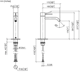 Dornbracht META SLIM Waschtisch-EHM mit erhöhtem Standfuß META 33539662 Chrom – Bild 3