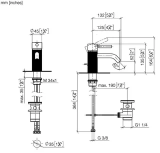 Dornbracht Waschtisch-Einhandbatterie mit Ablaufgarnitur META 33504660 Chrom – Bild 3