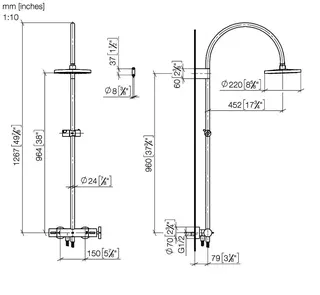 Dornbracht Showerpipe VAIA 34459809 Champagne gebürstet (22kt Gold) – Bild 3