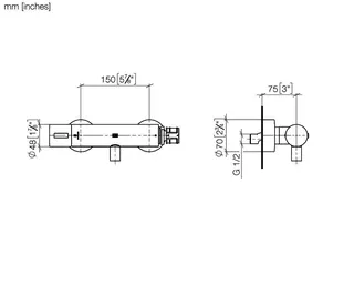 Dornbracht Brause-Thermostat für Wandmontage SERIENNEUTRAL 34443979 Chrom – Bild 2