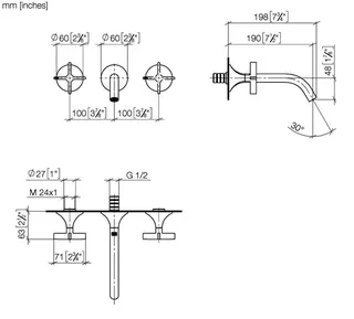 Dornbracht Waschtisch-Wandbatterie ohne Ablaufgarnitur VAIA 36712809 Chrom – Bild 3