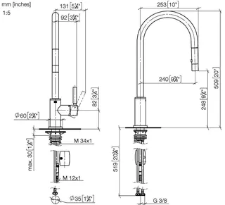 Dornbracht Einhebelmischer Pull-down mit Brausefunktion TARA 33870888 Chrom – Bild 3