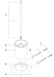 Dornbracht Toiletten-Bürstengarnitur, Wandmodell SERIENSPEZIFISCH 83900780 Chrom – Bild 4