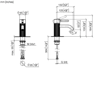 Dornbracht Waschtisch-Einhandbatterie ohne Ablaufgarnitur META 33530660 Chrom – Bild 3