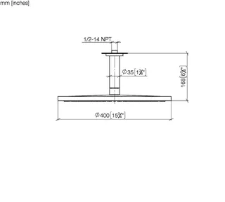 Dornbracht Regenbrause mit Deckenanbindung SERIENSPEZIFISCH 28699970 400 mm Chrom – Bild 3