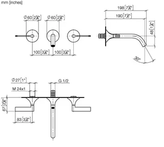Dornbracht Waschtisch-Wandbatterie ohne Ablaufgarnitur VAIA 36712819 Chrom – Bild 3