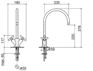 Dornbracht Einlochbatterie TARA 22815892 Schwarz matt – Bild 3