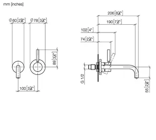 Dornbracht Waschtisch-Wand-Einhandbatterie mit Einzelrosetten META 36862660 Chrom – Bild 3