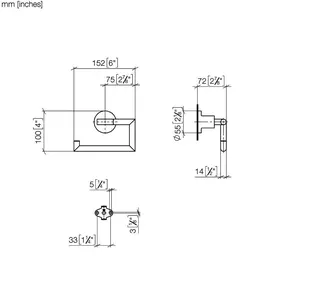 Dornbracht Papierrollenhalter ohne Deckel TARA 83500892 Champagne gebürstet (22kt Gold) – Bild 3