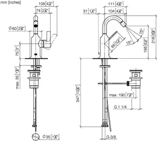 Dornbracht Bidet-Einhandbatterie mit Ablaufgarnitur VAIA 33600809 Chrom – Bild 3