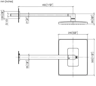 Dornbracht RB mit Wandanbindung SERIENSPEZIFISCH 28765980 300 x 240 mm Chrom – Bild 3
