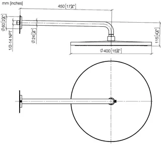 Dornbracht Regenbrause mit Wandanbindung SERIENSPEZIFISCH 28658970 400 mm Chrom – Bild 3