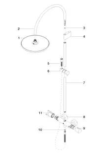 Dornbracht Showerpipe mit Brause-Thermostat TARA 34460892 300 mm Chrom – Bild 3