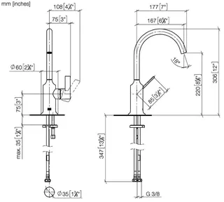 Dornbracht Waschtisch-Einhandbatterie ohne Ablaufgarnitur VAIA 33521809 Chrom – Bild 3