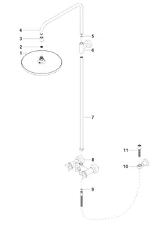 Dornbracht Shower Pipe ohne Handbrause TARA 26623892 300 mm Chrom – Bild 3