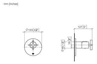 Dornbracht xTOOL UP-Therm. o.Mengenregulier. VAIA 36501809 1/2" Platin gebürstet – Bild 3