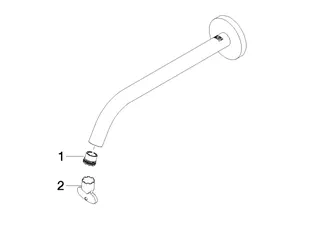 Dornbracht Auslauf für Waschtisch Wand ET 90282232400 250 mm, 5,7 l/min. Chrom – Bild 2