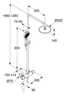 KLUDI-DIVE Dive X 3S Thermostat Dual Shower System mattschwarz – Bild 2