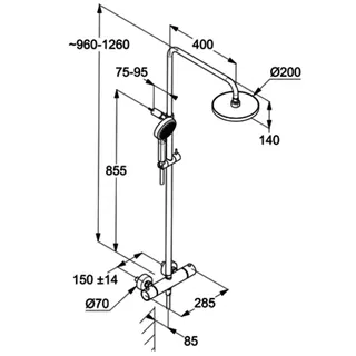 KLUDI-DIVE DIVE S 3S Thermostat Dual Shower System mattschwarz – Bild 3