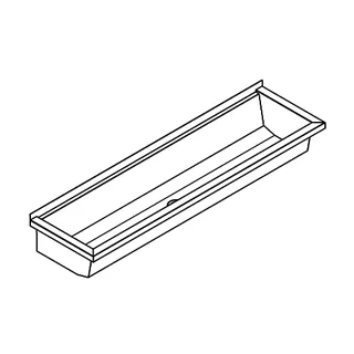 Aquarotter Waschrinne, PLANOX, Edelstahl, W.-Mont., 1400x210x382 mm, o. Arm-bank – Bild 2
