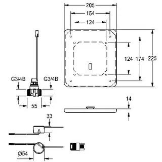 Aquarotter Urinalspülarmatur, F5, elek., DN15, UP, Umrüstung AQUAMAT, 230 VAC