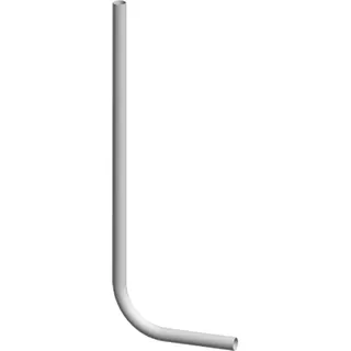 AR WC-Spülrohr, mit Bogen, Kunststoff, d:28x1 mm, 700x250 mm, für WC-Spüler