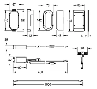 AR Elektronikmodul, A3000open, EM5, ID 02160, UP-Dose und Abdeckung, 24 VDC