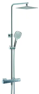 SCALIDO-Showerpipe-Thermostatset eckig 1237mm lang Kopf-/Handbrause verchromt