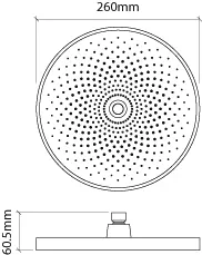 SCALIDO-Kopfbrause D3 rund 260mm DN 15 m. Antikalknoppen, aus Kunststoff verchr – Bild 2
