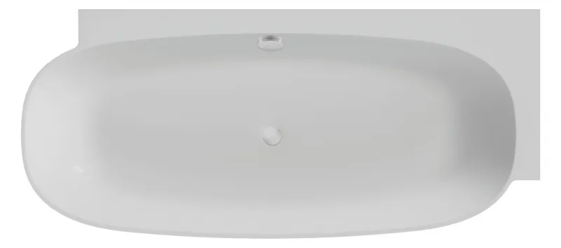 Hoesch Badewanne LaBrillante 1800x800 Ecke Rechts Weiß, mit Überlauf
