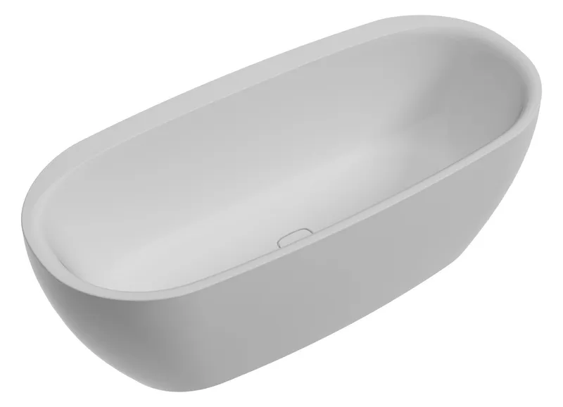 Hoesch Badewanne iSensi Oval 1800x800 freist. Monolith, mit Überlauf, ang. Sch. Weiß