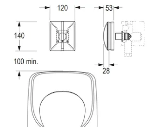 CONTI+ lino el. IR Urinalarm. Batt. UP Chrom/Weiß Click U55 – Bild 2