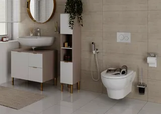 Hansgrohe Handbrause Bidette S f.Kaltwasser m. Schlauch 1250mm und Porter chrom – Bild 3