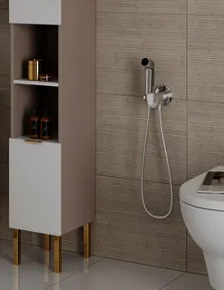 Hansgrohe Handbrause Bidette S f.Kaltwasser m. Schlauch 1250mm und Porter MSW – Bild 3
