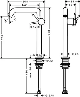 Hansgrohe WTM Tecturis S 240 Fine CoolStart mit Push-Open Ablaufgarnitur MSW – Bild 5