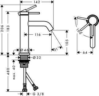 Hansgrohe WTM 110 Tecturis S CoolStart ohne Ablaufgarnitur MSW – Bild 4